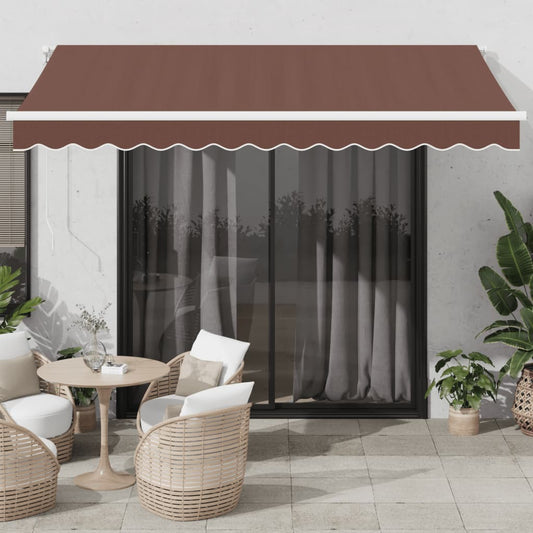 barna kézzel kihúzható napellenző 350 x 250 cm
