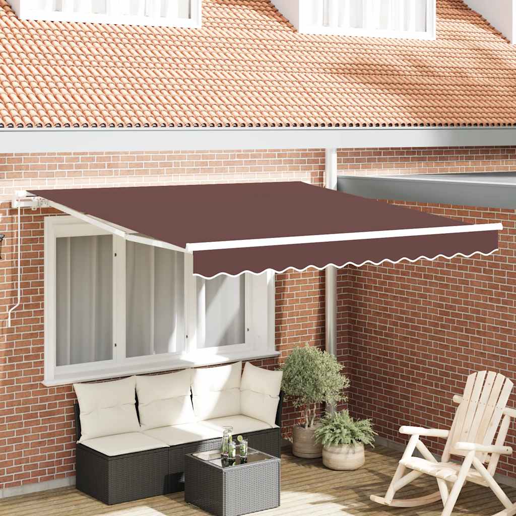 barna kézzel kihúzható napellenző 300 x 250 cm