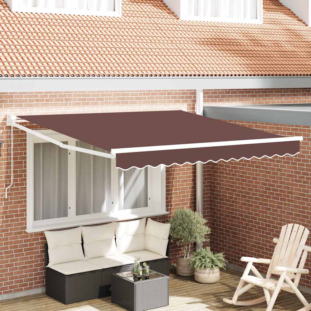 barna kézzel kihúzható napellenző 300 x 250 cm