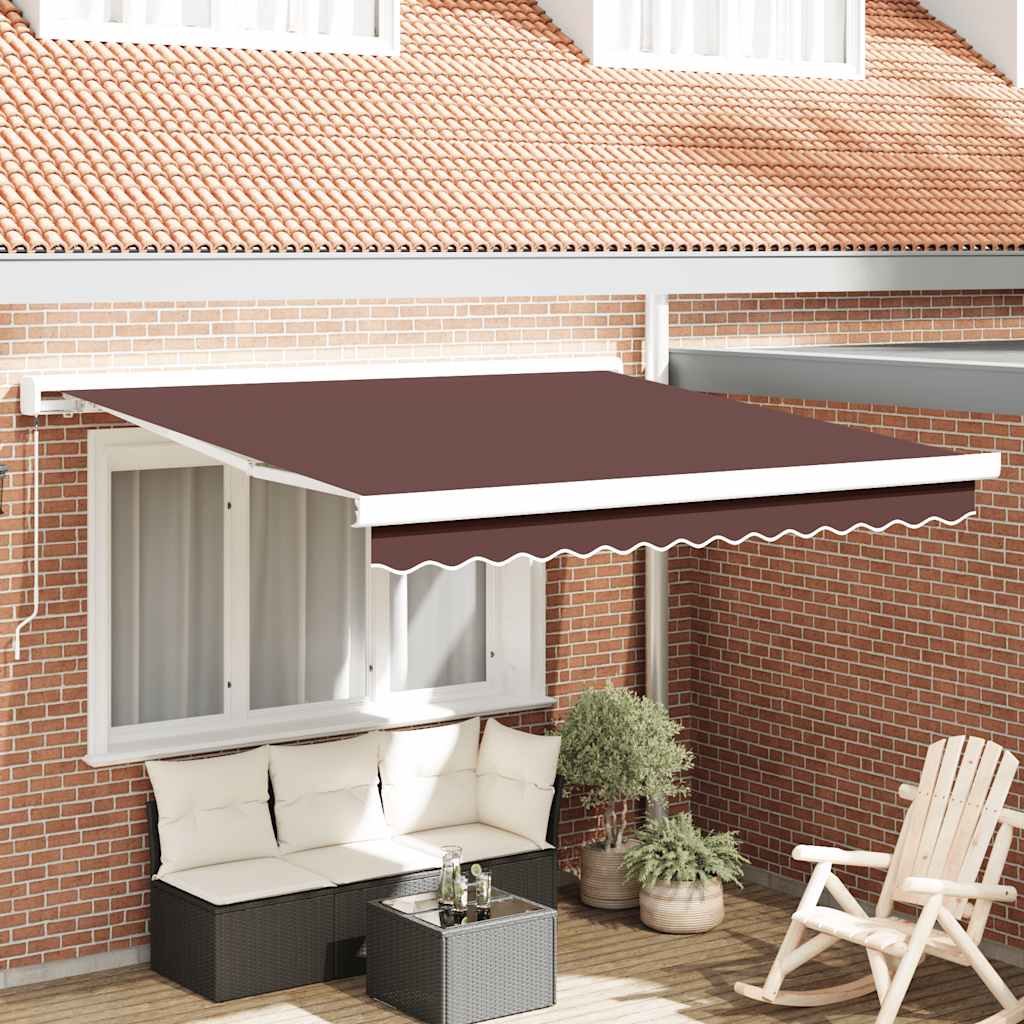 barna kézzel kihúzható napellenző 300 x 250 cm