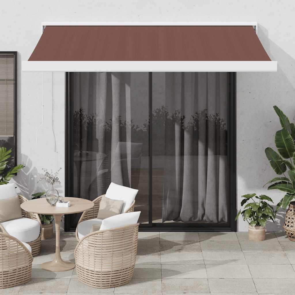 barna kézzel kihúzható napellenző 350 x 250 cm