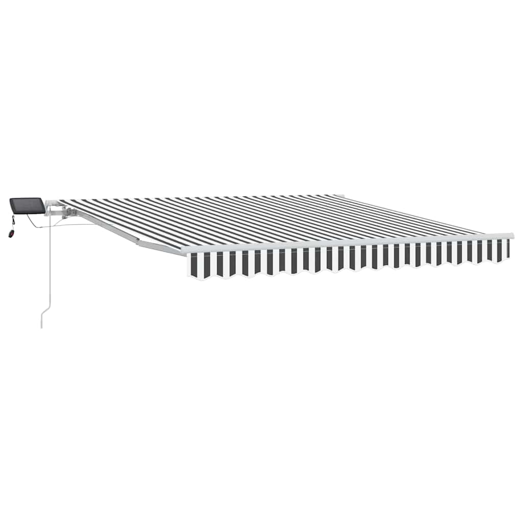antracitszürke-fehér LED-es kézi napellenző 300 x 250 cm
