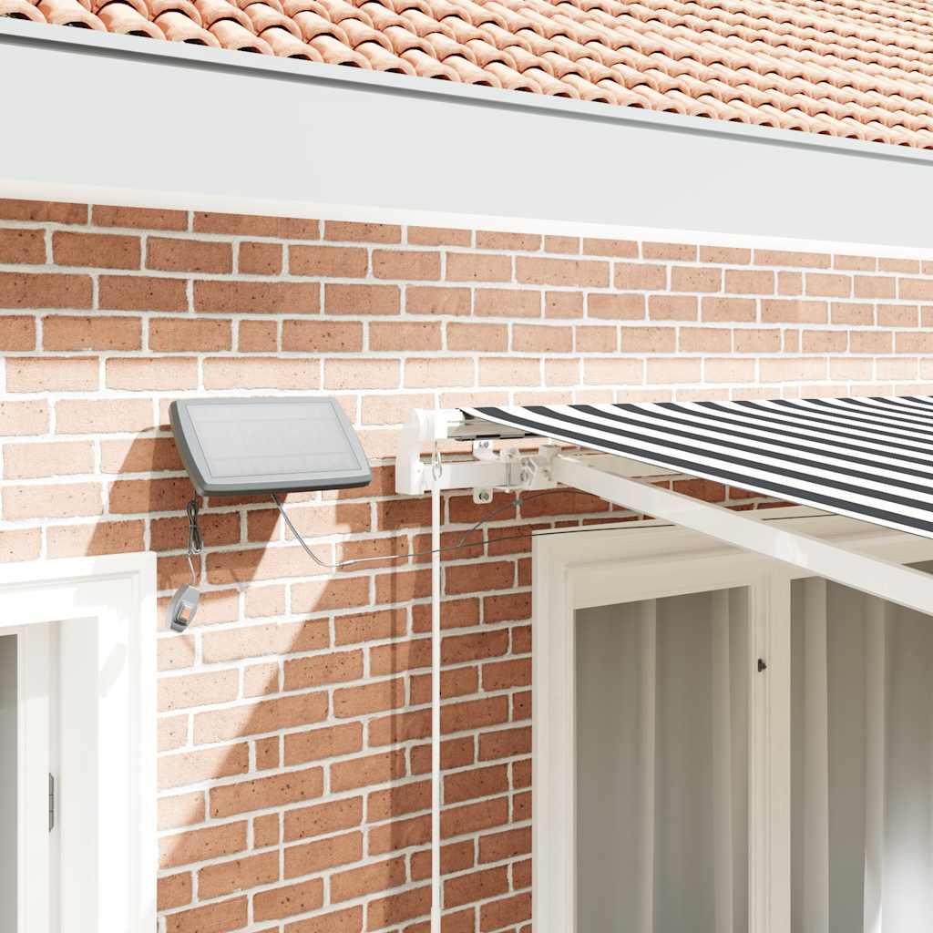 antracitszürke-fehér LED-es kézi napellenző 300 x 250 cm