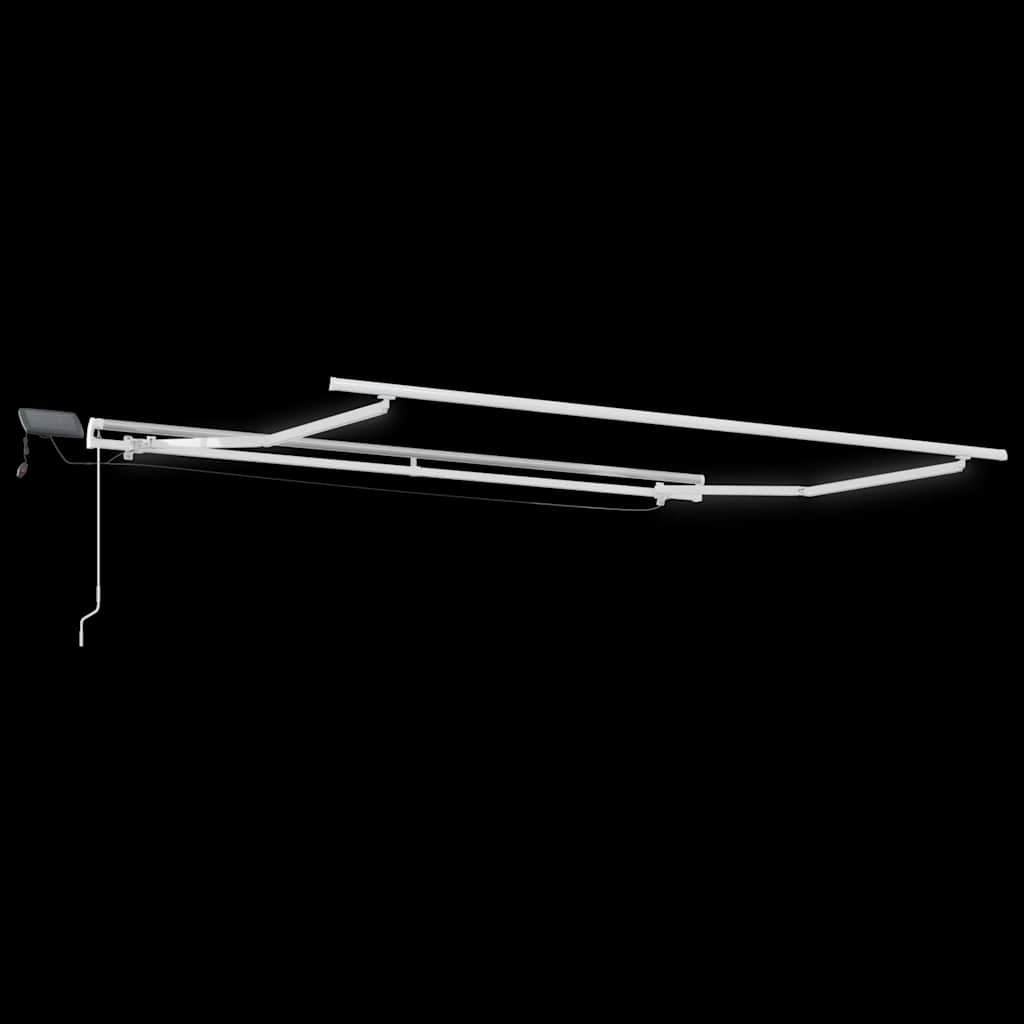 antracitszürke-fehér LED-es kézi napellenző 300 x 250 cm