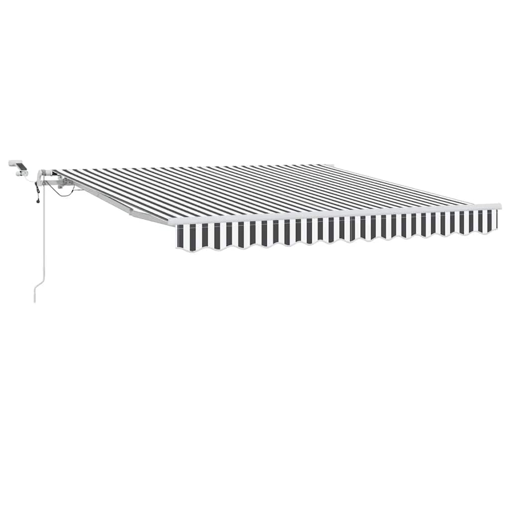 antracit-fehér automata kihúzható napellenző LED-del 300x250 cm