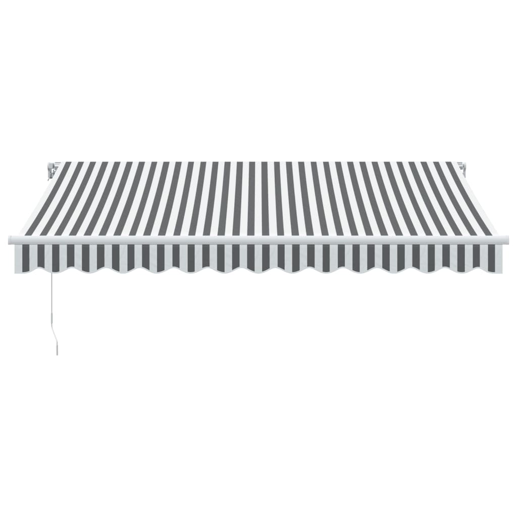 antracitszürke-fehér LED-es kézi napellenző 350 x 250 cm