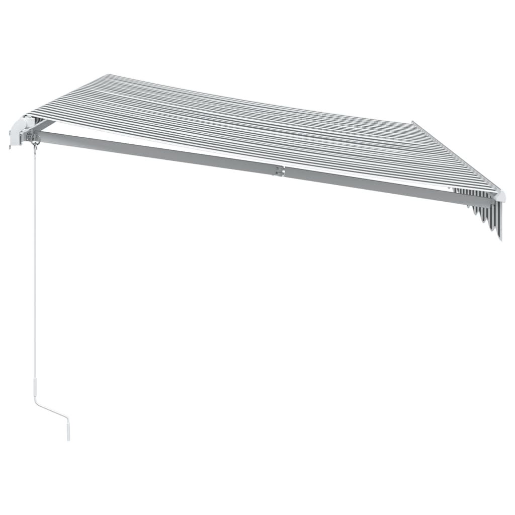 antracitszürke-fehér LED-es kézi napellenző 350 x 250 cm