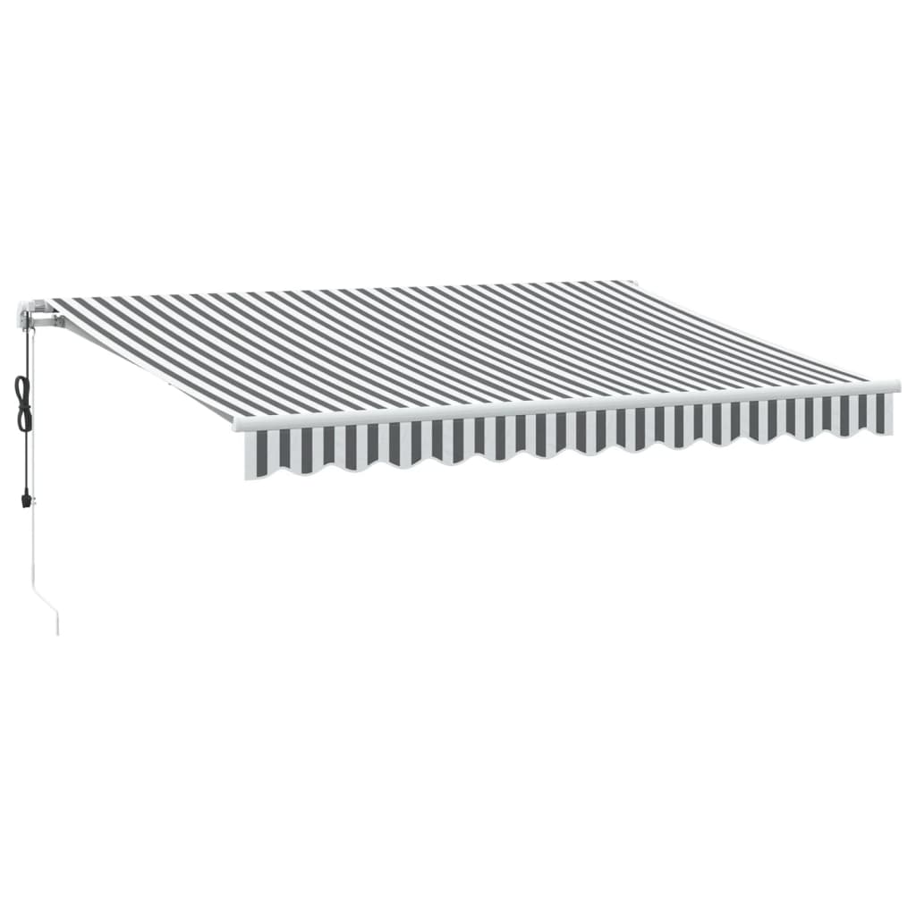 antracitszürke-fehér LED-es automata napellenző 350 x 250 cm