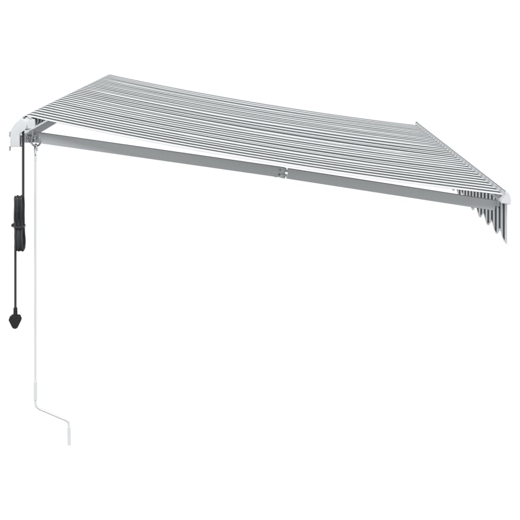 antracitszürke-fehér LED-es automata napellenző 350 x 250 cm