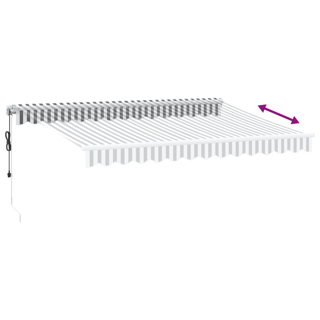 antracitszürke-fehér LED-es automata napellenző 350 x 250 cm