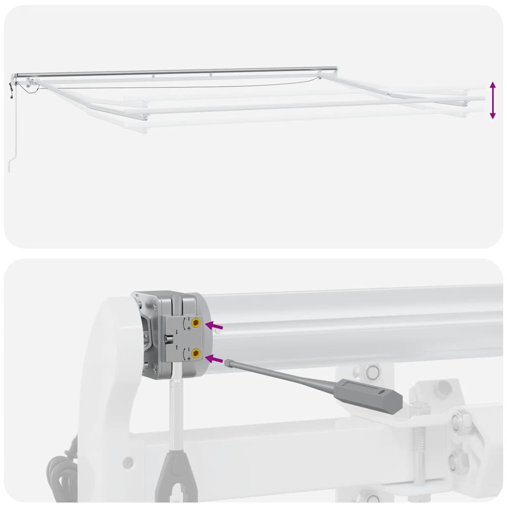 antracitszürke-fehér LED-es automata napellenző 400 x 300 cm