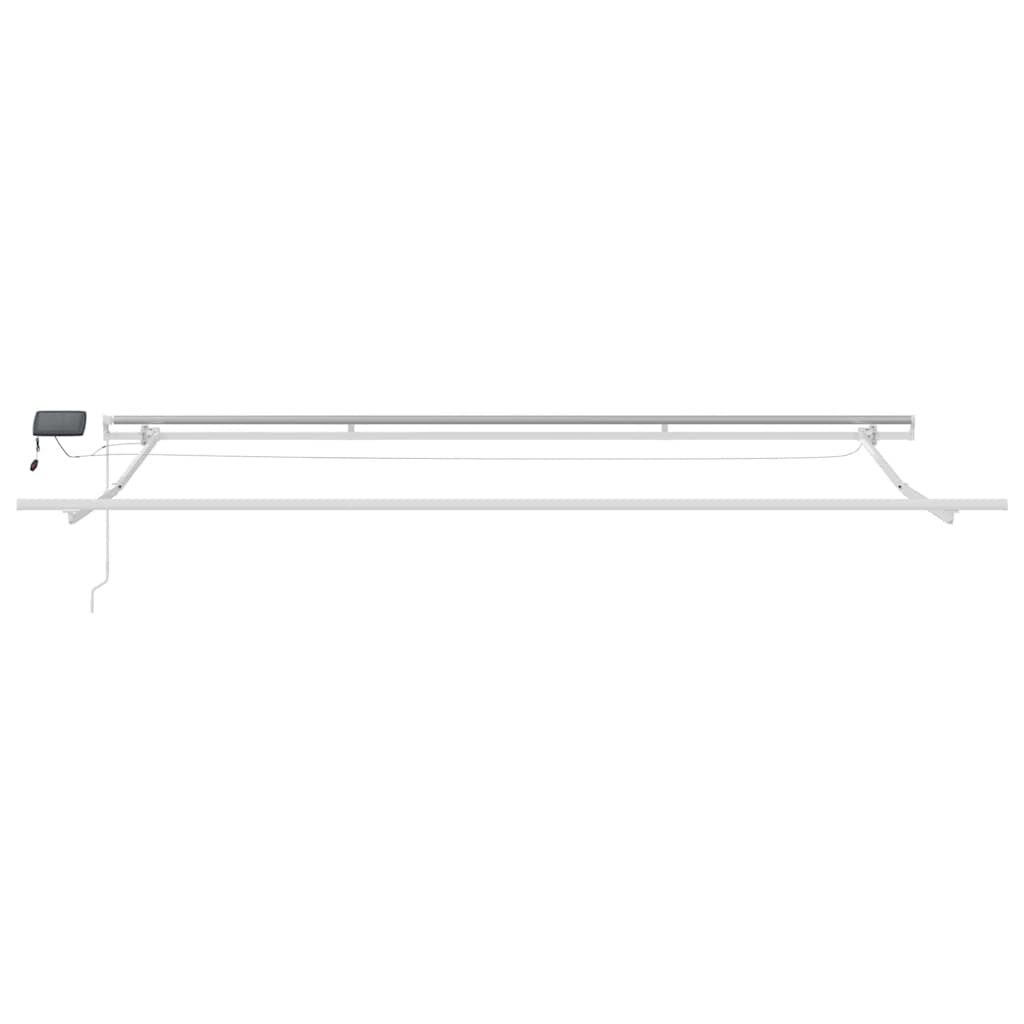antracitszürke-fehér LED-es kézi napellenző 450 x 300 cm