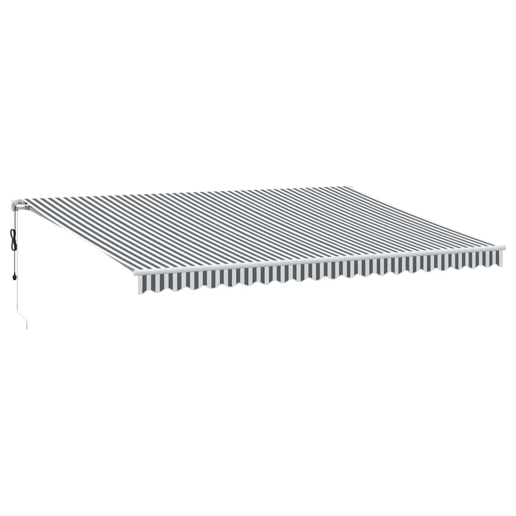 antracitszürke-fehér LED-es automata napellenző 500 x 300 cm