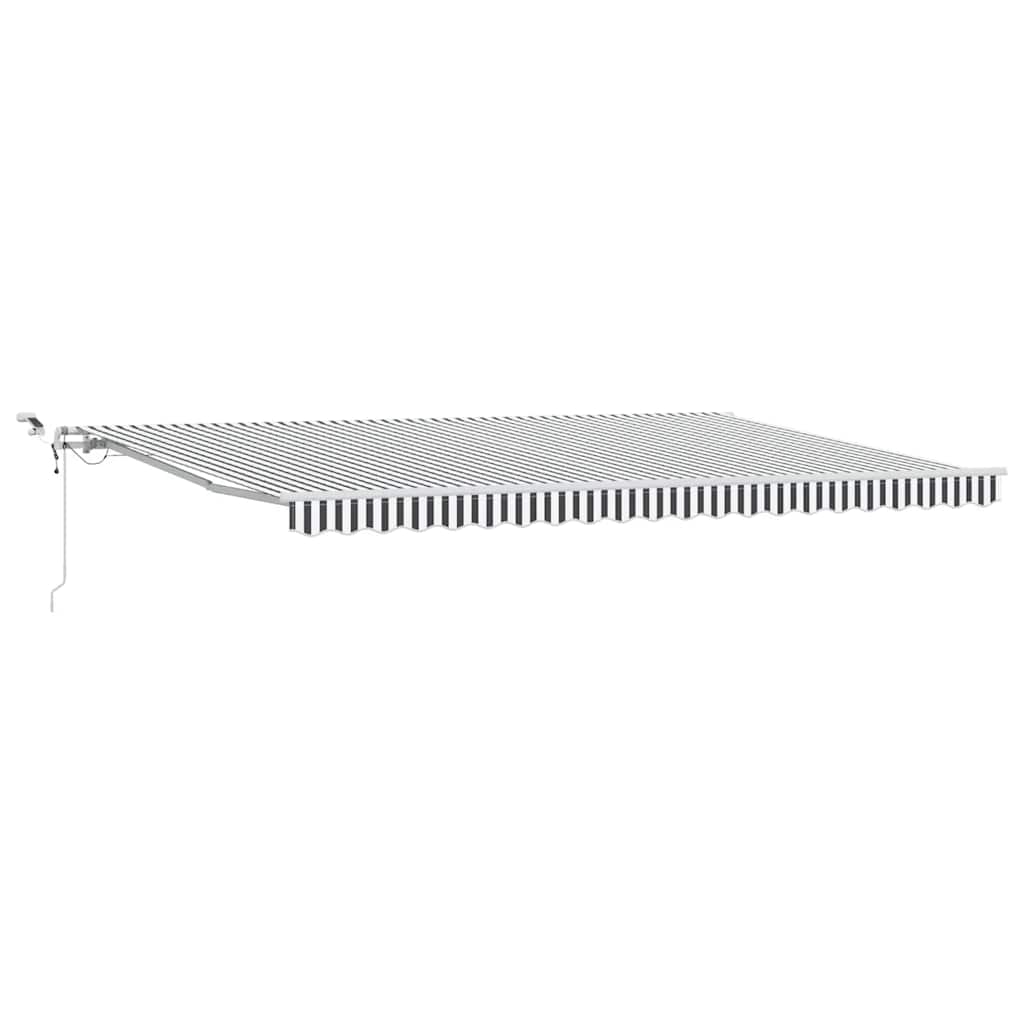 antracitszürke-fehér LED-es automata napellenző 500 x 300 cm