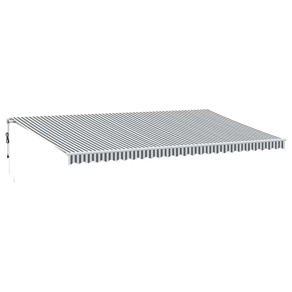 antracitszürke-fehér LED-es automata napellenző 600 x 300 cm