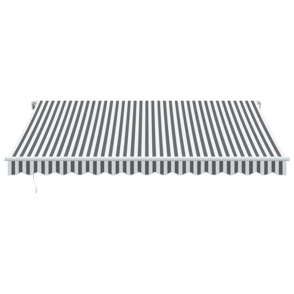 antracitszürke-fehér LED-es kézi napellenző 400 x 350 cm