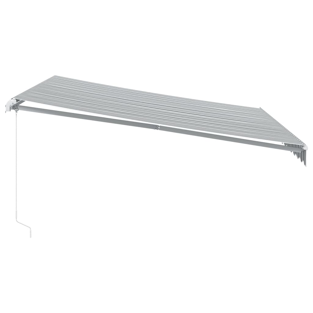 antracitszürke-fehér LED-es kézi napellenző 400 x 350 cm