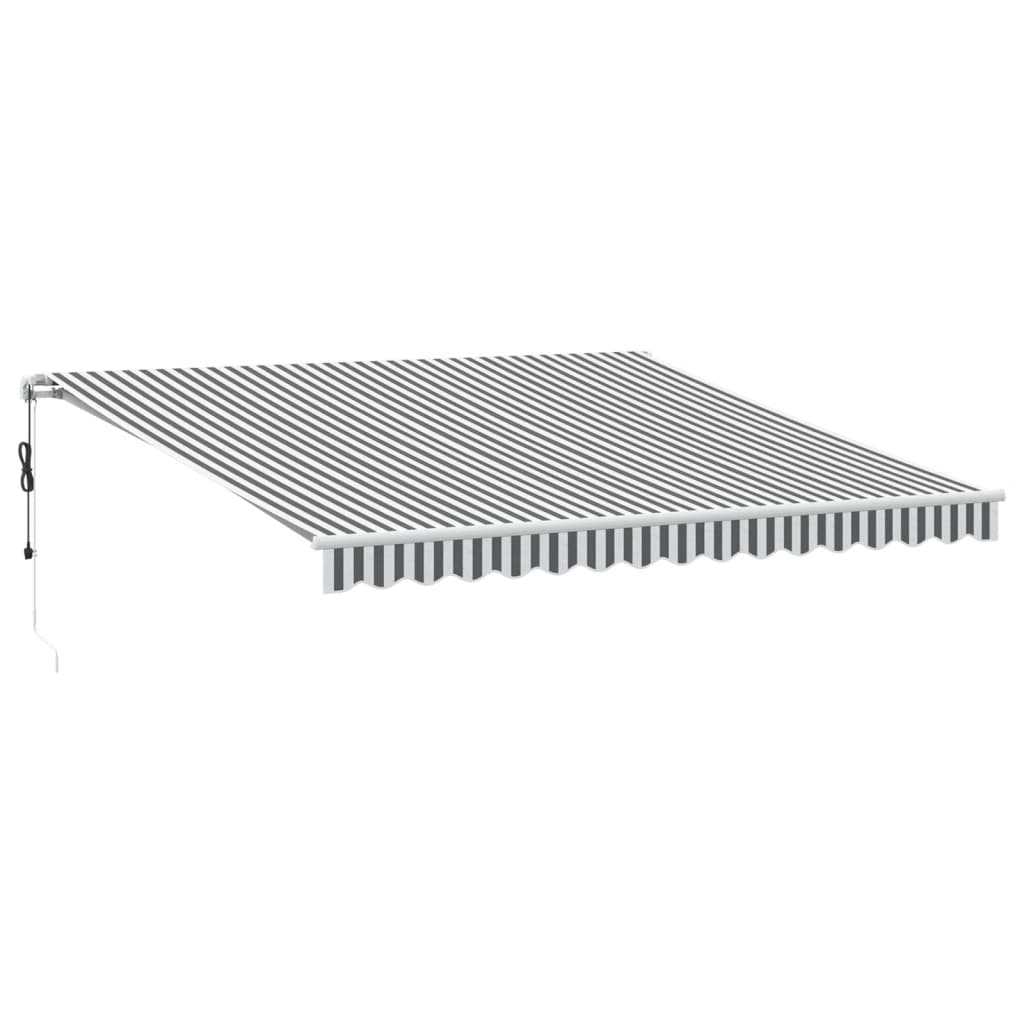 antracitszürke-fehér LED-es automata napellenző 400 x 350 cm