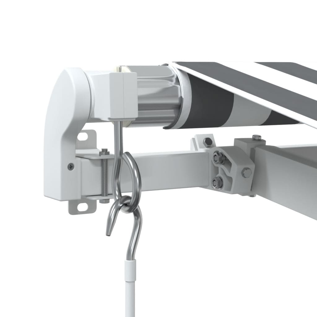 antracitszürke-fehér LED-es kézi napellenző 450 x 350 cm