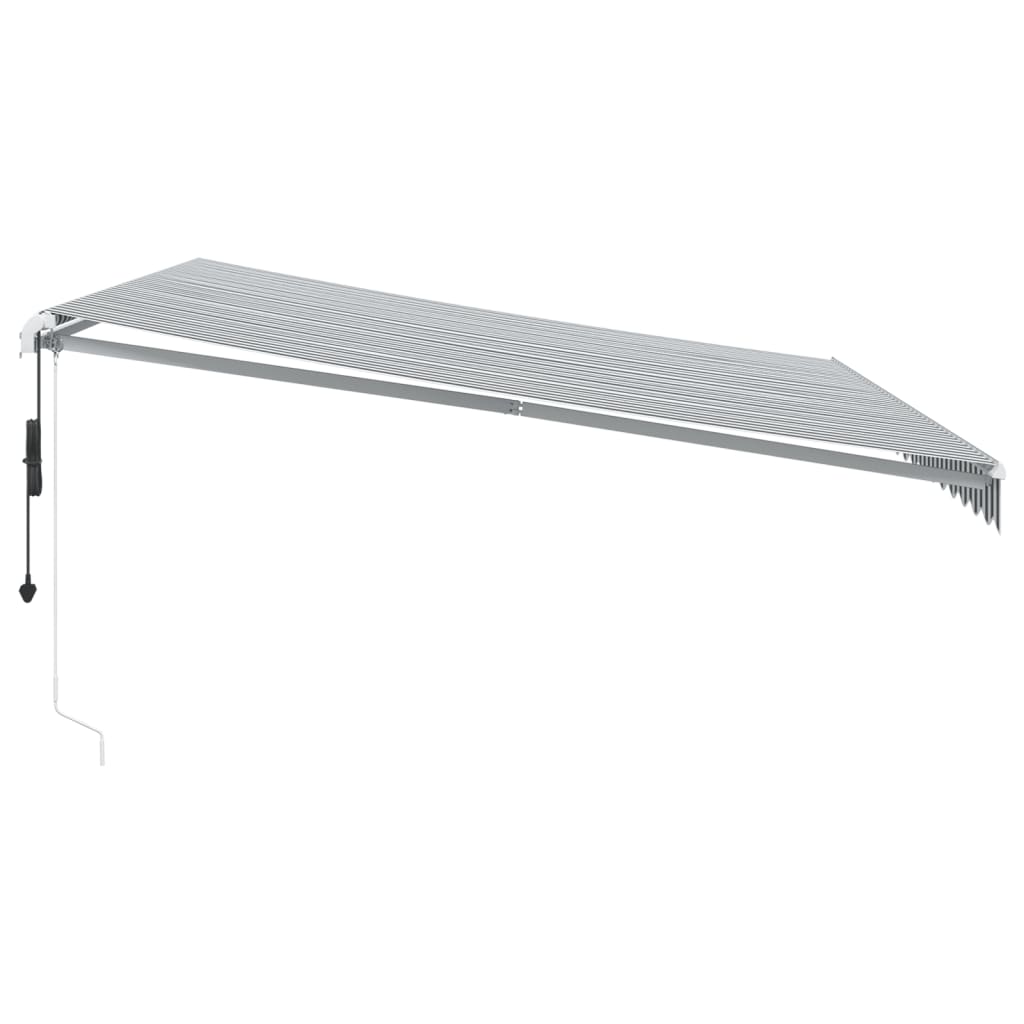 antracitszürke-fehér LED-es automata napellenző 450 x 350 cm
