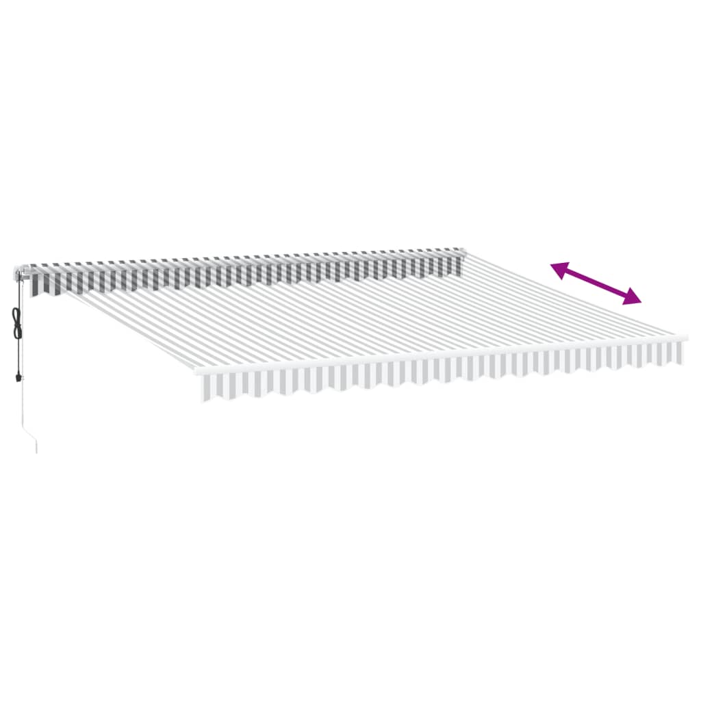 antracitszürke-fehér LED-es automata napellenző 450 x 350 cm