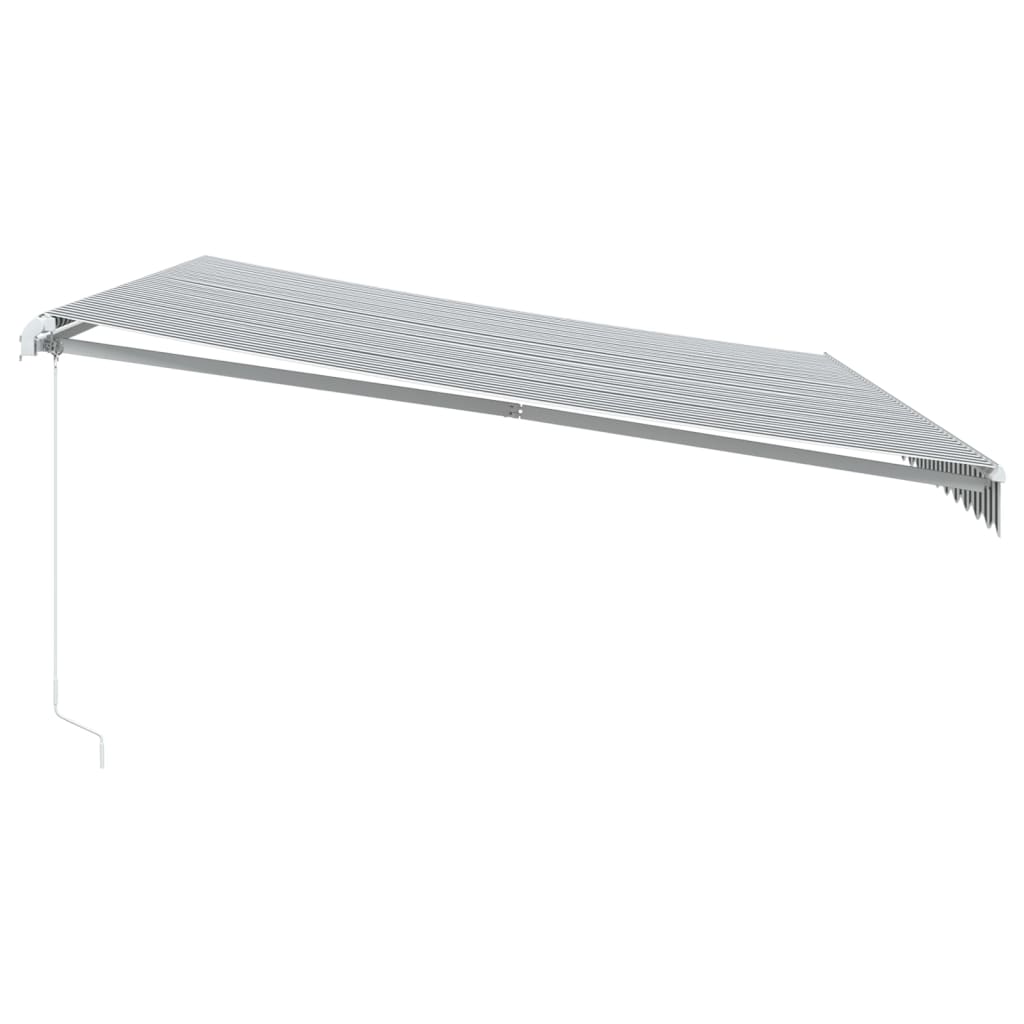 antracitszürke-fehér LED-es kézi napellenző 500 x 350 cm