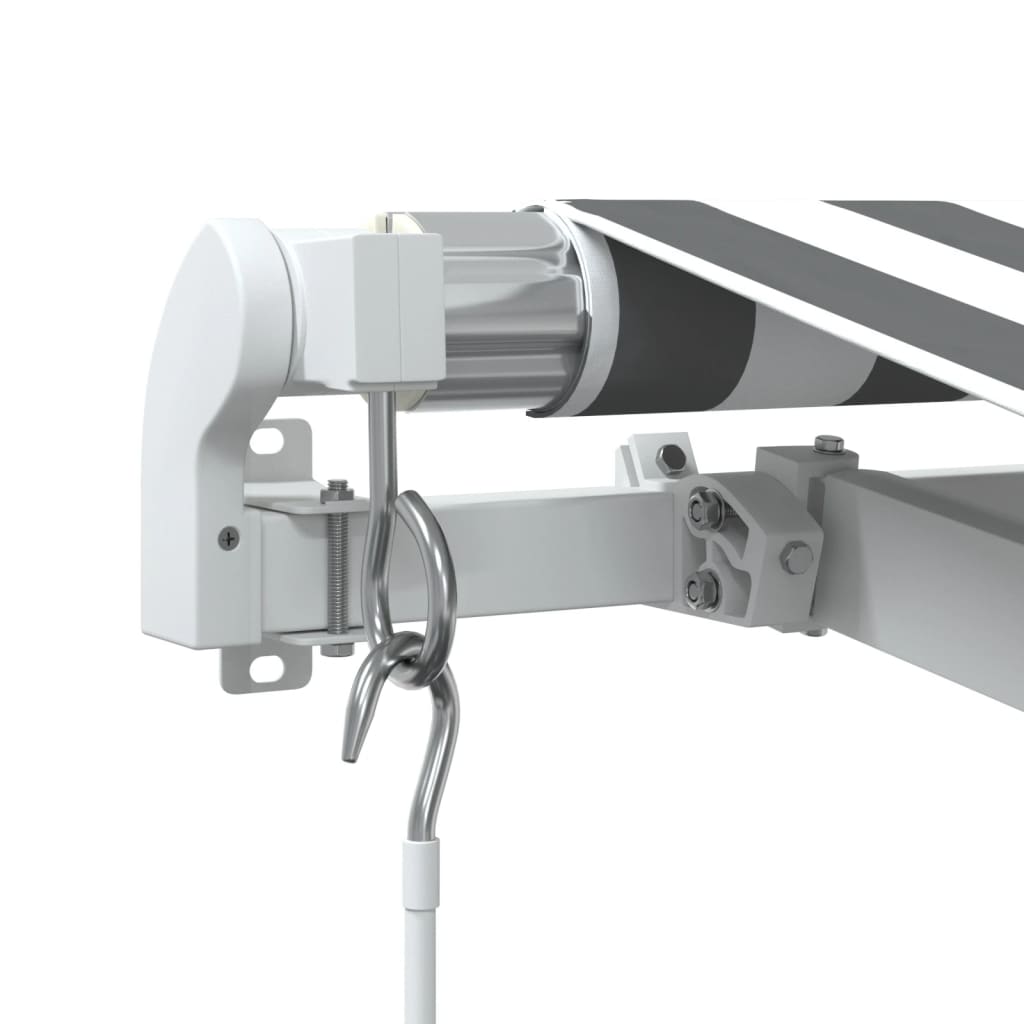 antracitszürke-fehér LED-es kézi napellenző 500 x 350 cm