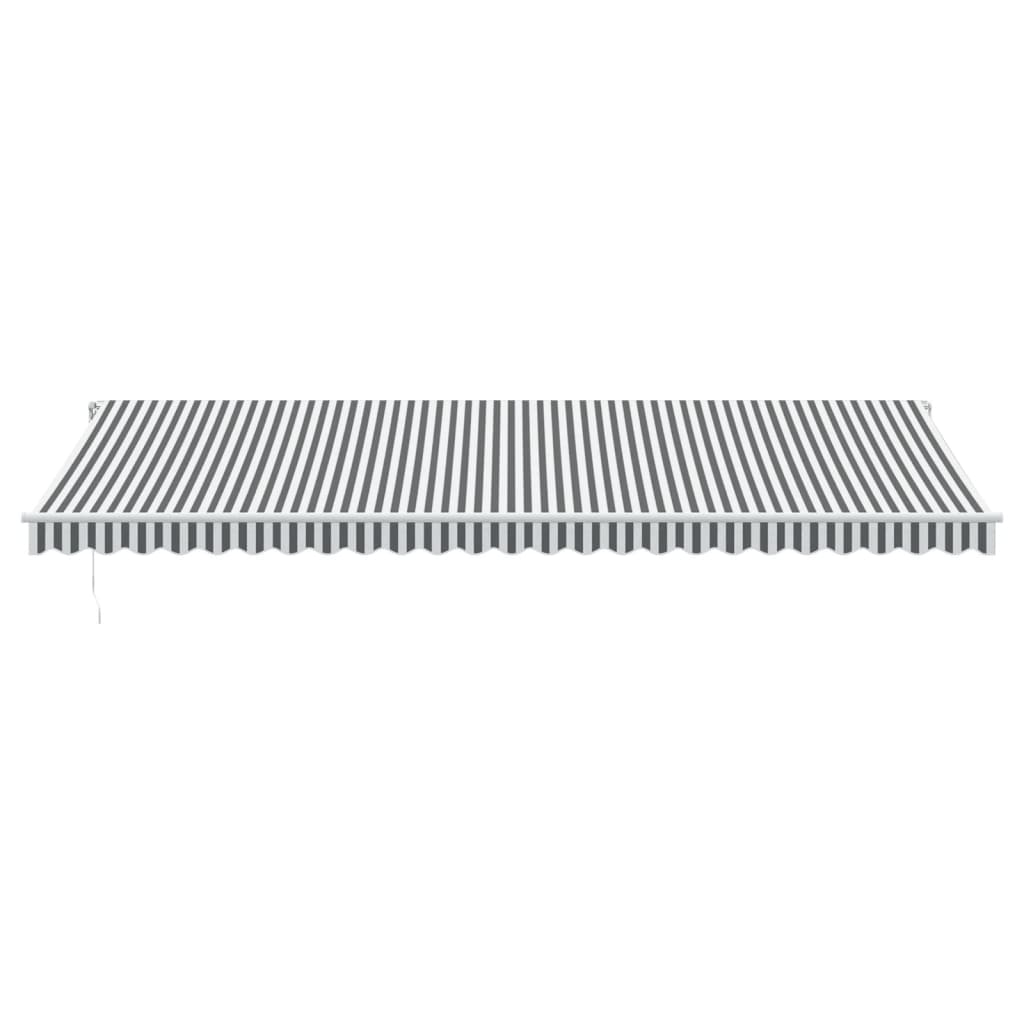 antracitszürke-fehér LED-es kézi napellenző 600 x 350 cm