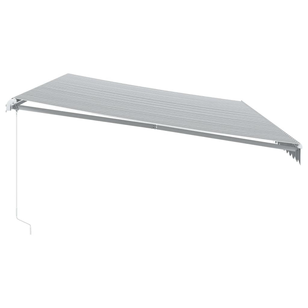 antracitszürke-fehér LED-es kézi napellenző 600 x 350 cm
