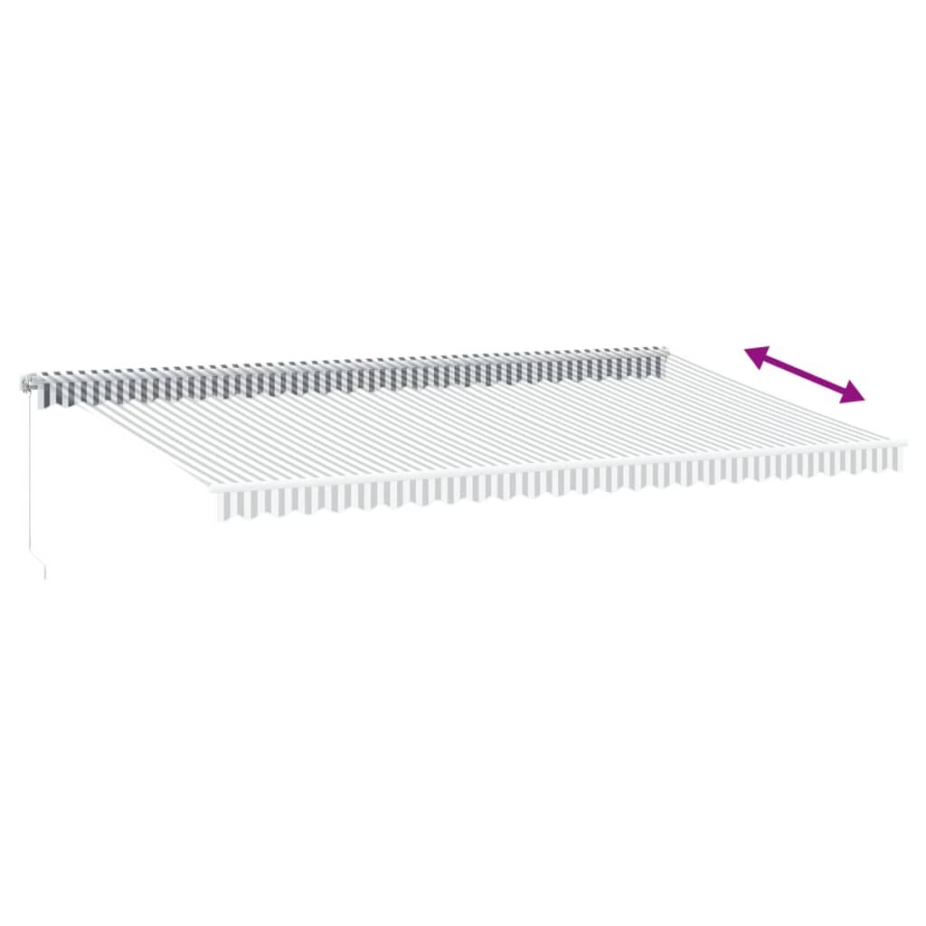 antracitszürke-fehér LED-es kézi napellenző 600 x 350 cm