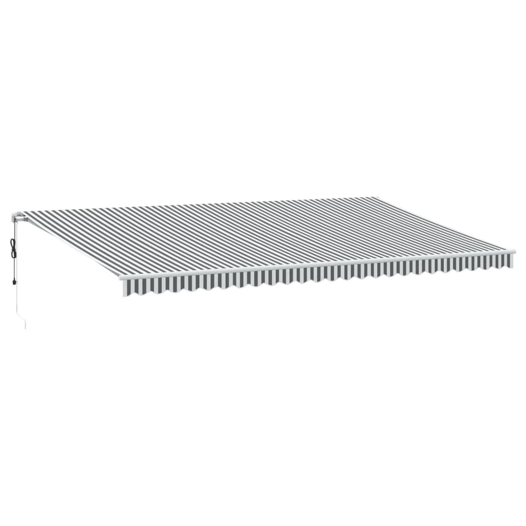 antracitszürke-fehér LED-es automata napellenző 600 x 350 cm