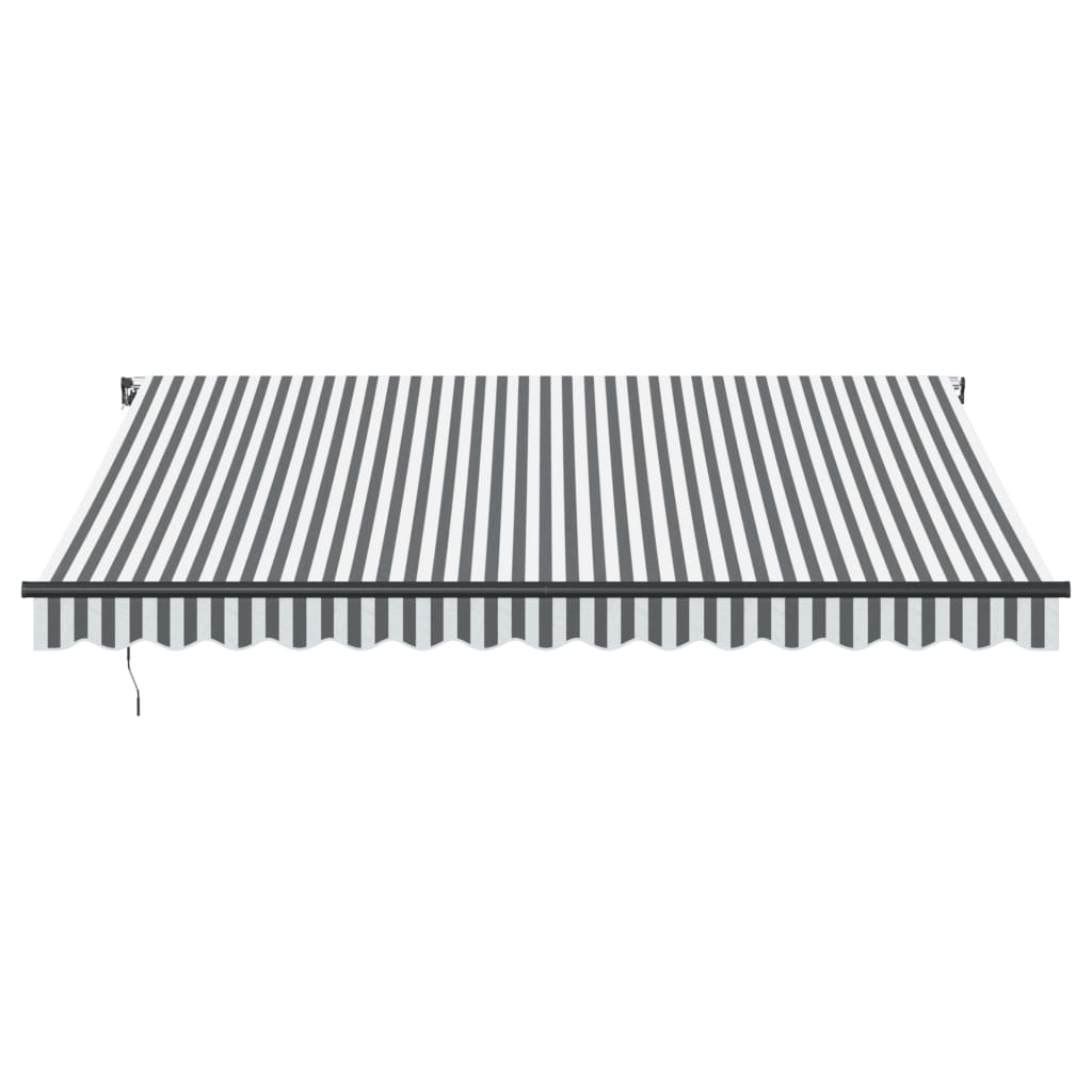antracitszürke-fehér LED-es kézi napellenző 450 x 300 cm