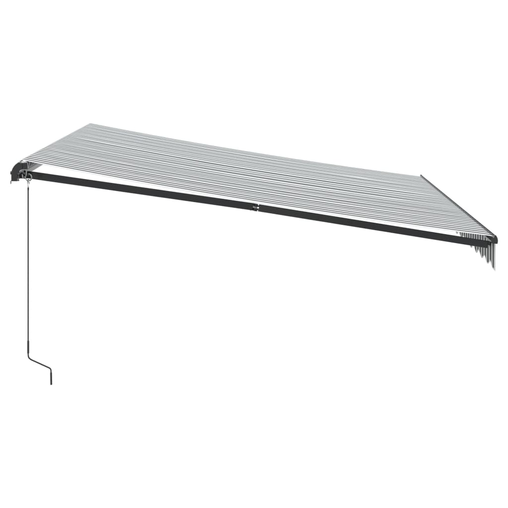 antracitszürke-fehér LED-es kézi napellenző 450 x 300 cm