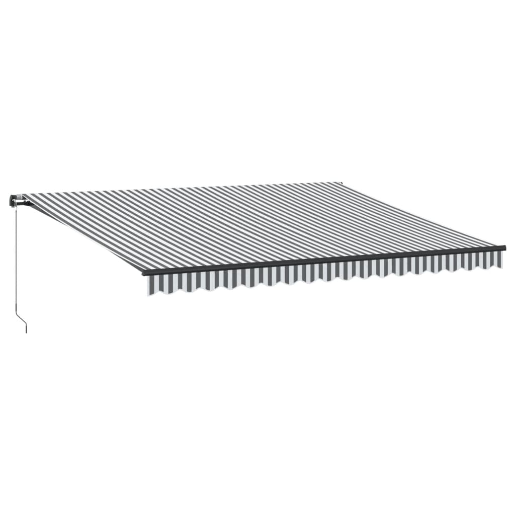 antracitszürke és fehér kézzel kihúzható napellenző 450x350 cm