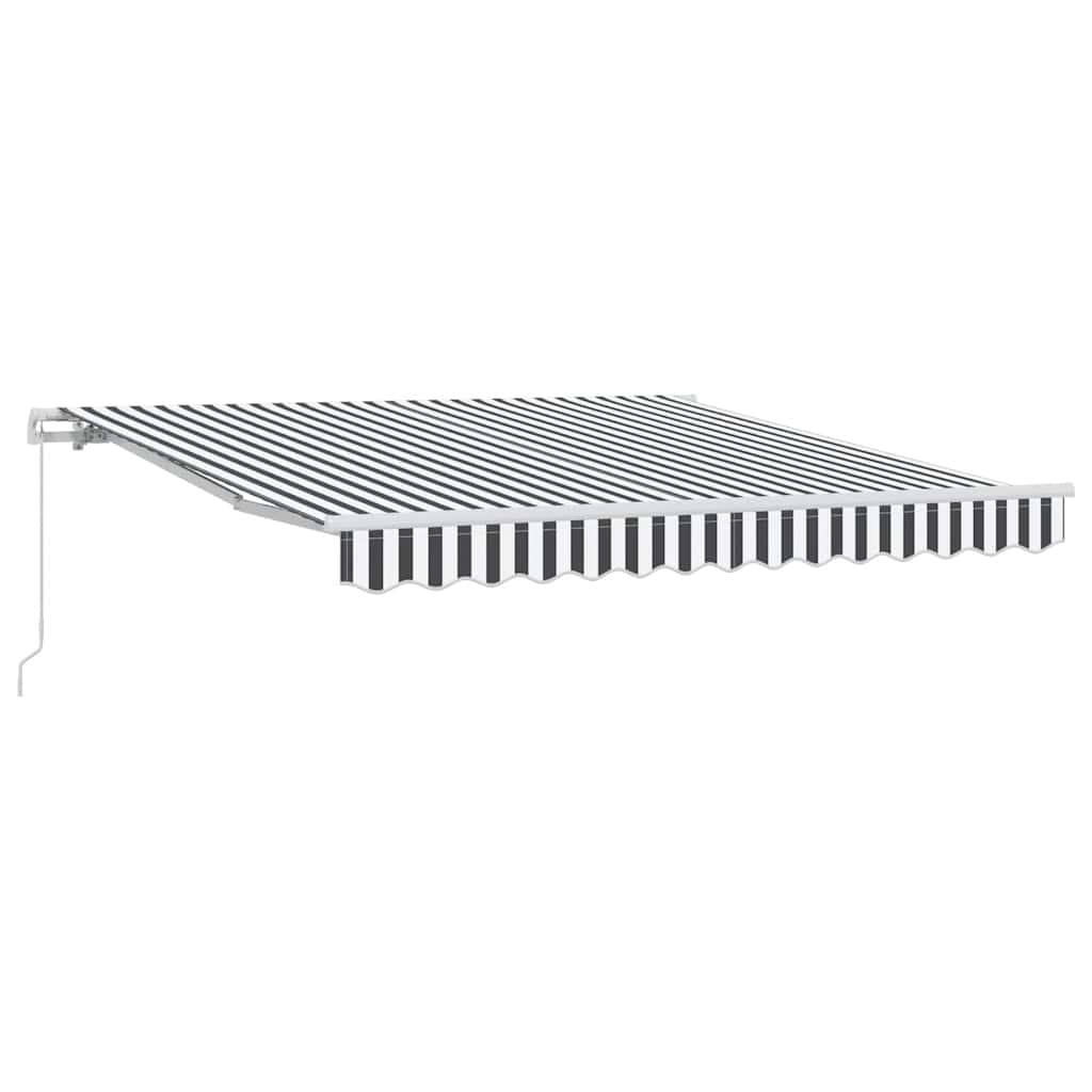 antracitszürke-fehér kézzel kihúzható napellenző 300 x 250 cm