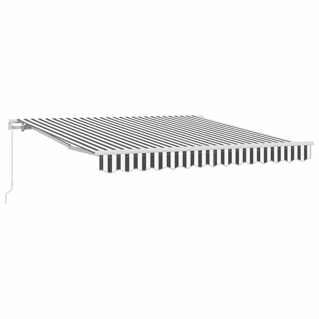 antracitszürke-fehér kézzel kihúzható napellenző 300 x 250 cm