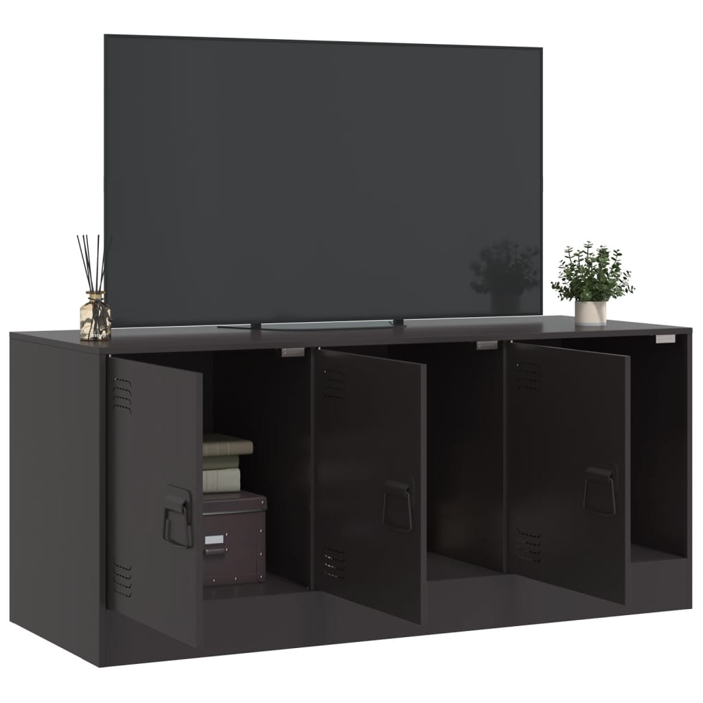 fekete acél TV-szekrény 99 x 39 x 44 cm