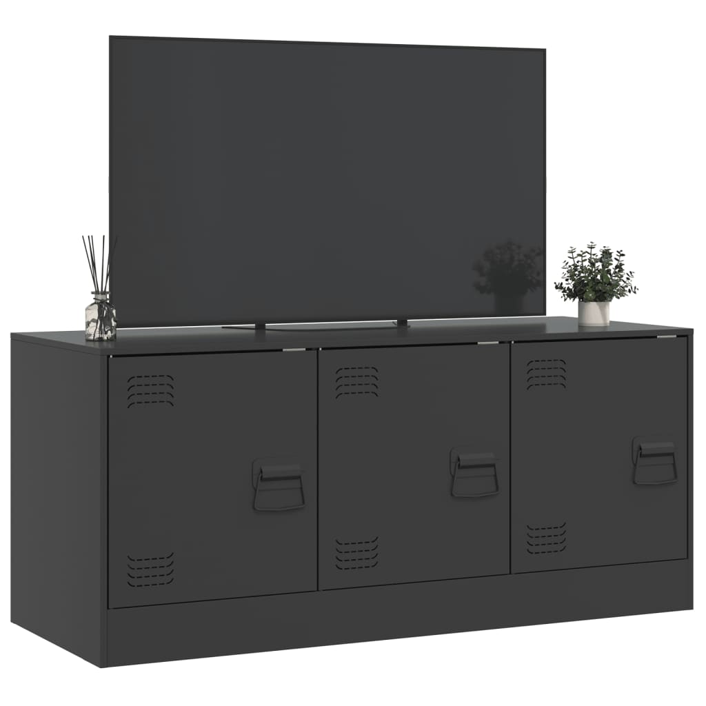 fekete acél TV-szekrény 99 x 39 x 44 cm