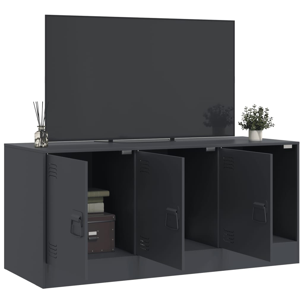 antracitszürke acél TV-szekrény 99 x 39 x 44 cm