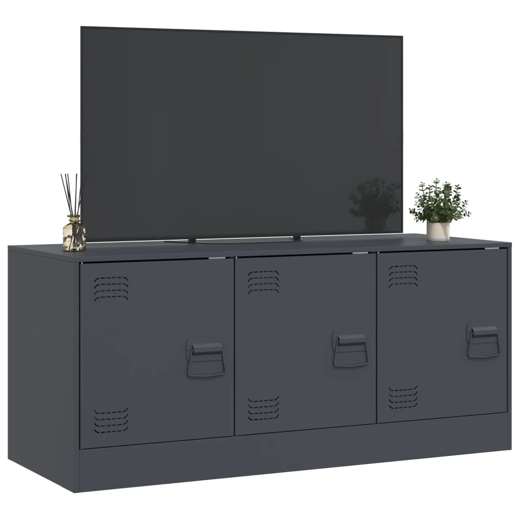 antracitszürke acél TV-szekrény 99 x 39 x 44 cm