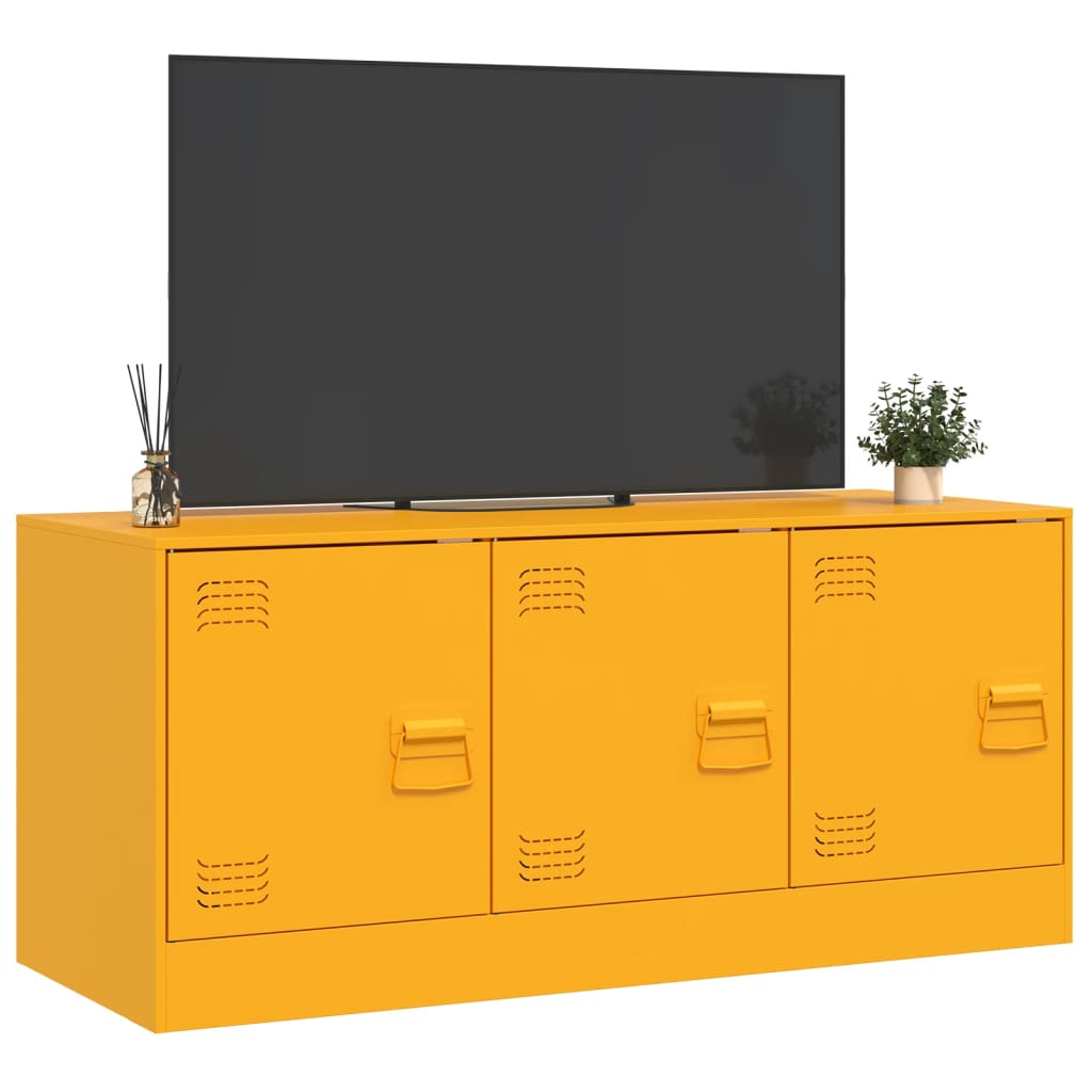 mustársárga acél TV-szekrény 99 x 39 x 44 cm