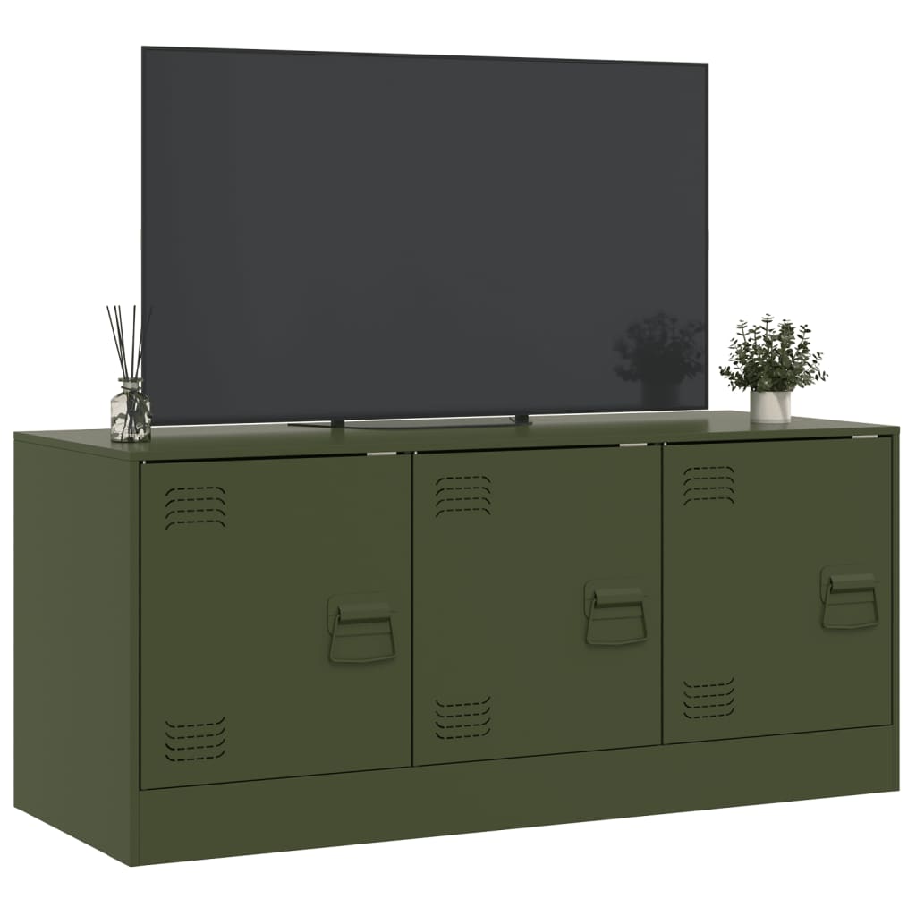 olívazöld acél TV-szekrény 99 x 39 x 44 cm