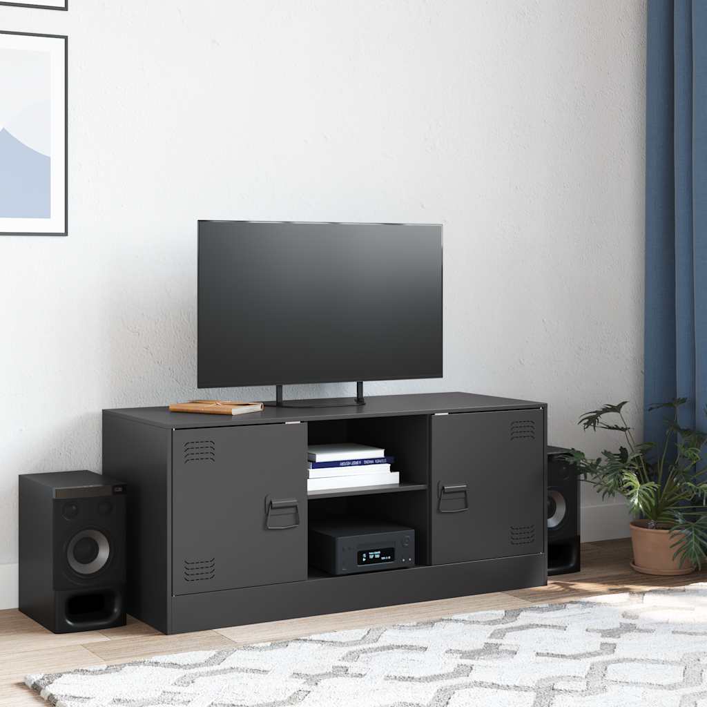fekete acél TV-szekrény 99 x 39 x 44 cm