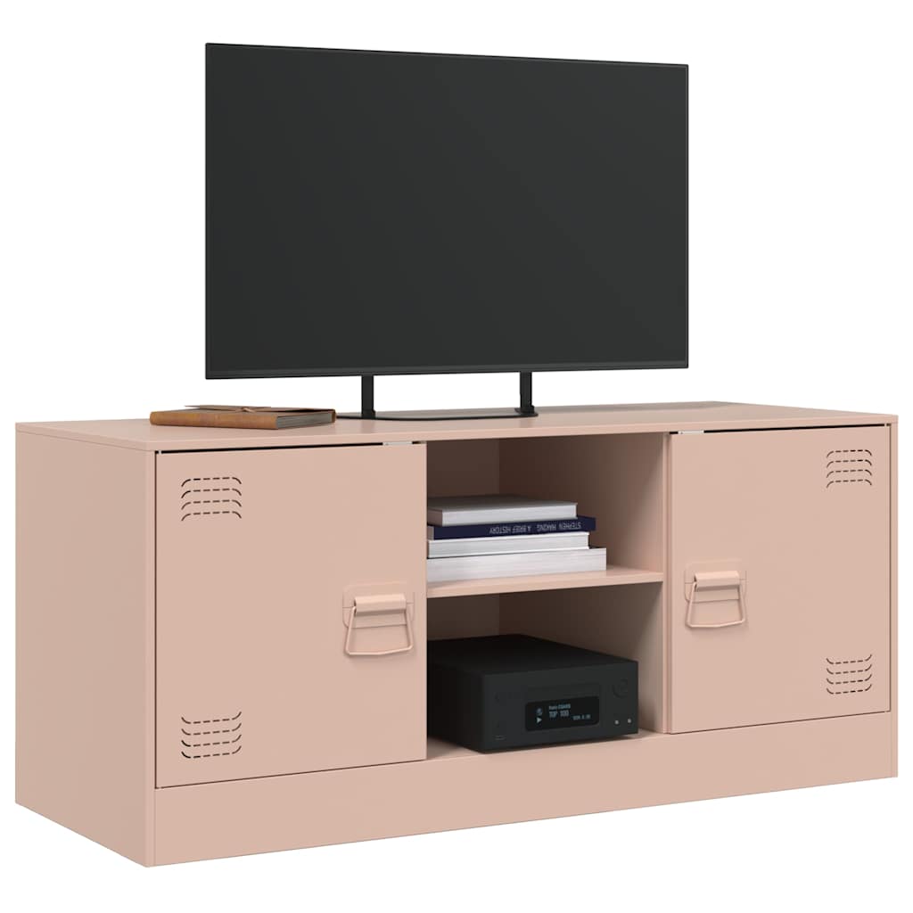 rózsaszín acél TV-szekrény 99 x 39 x 44 cm