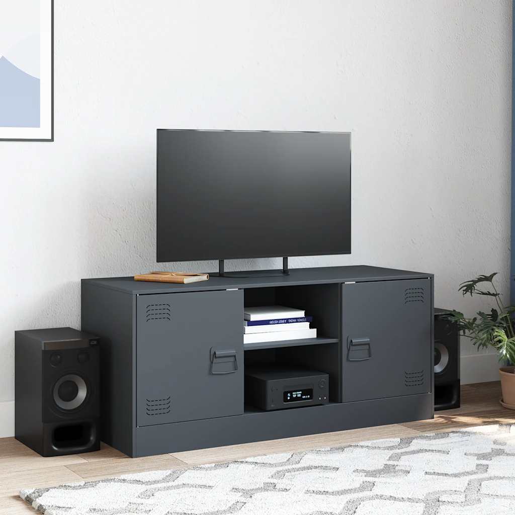 antracitszürke acél TV-szekrény 99 x 39 x 44 cm