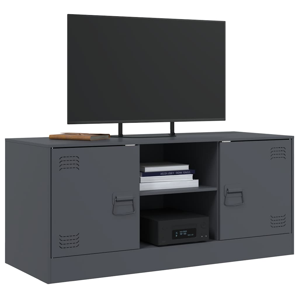 antracitszürke acél TV-szekrény 99 x 39 x 44 cm