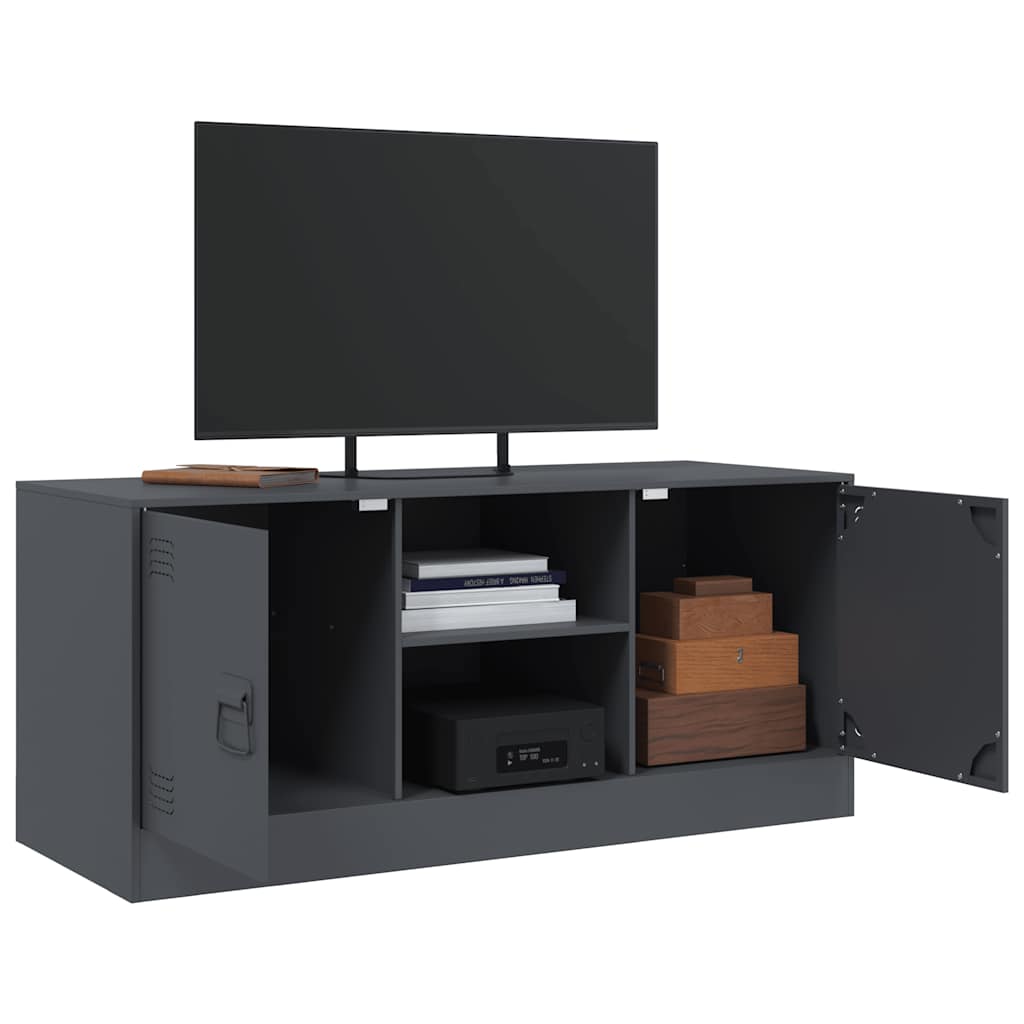 antracitszürke acél TV-szekrény 99 x 39 x 44 cm