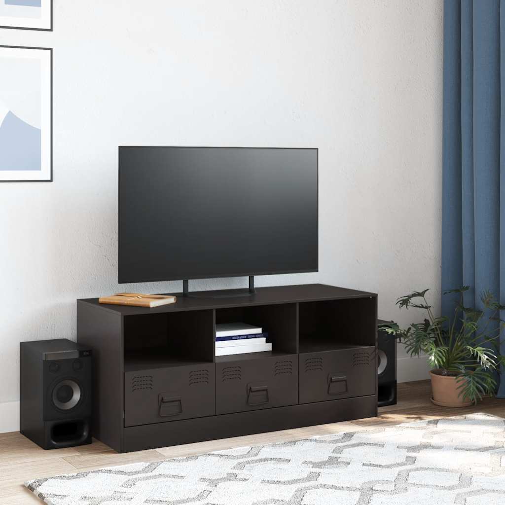 fekete acél TV-szekrény 99 x 39 x 44 cm