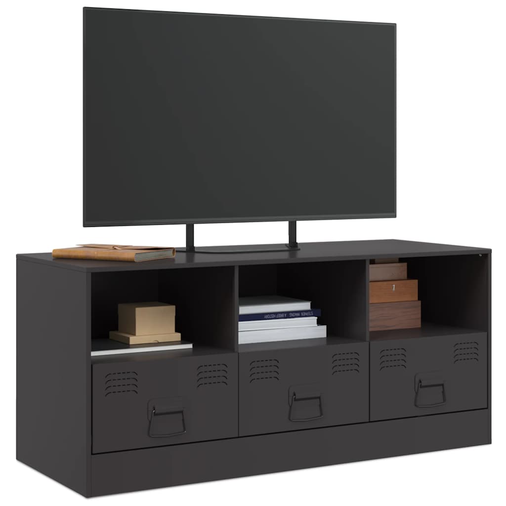 fekete acél TV-szekrény 99 x 39 x 44 cm