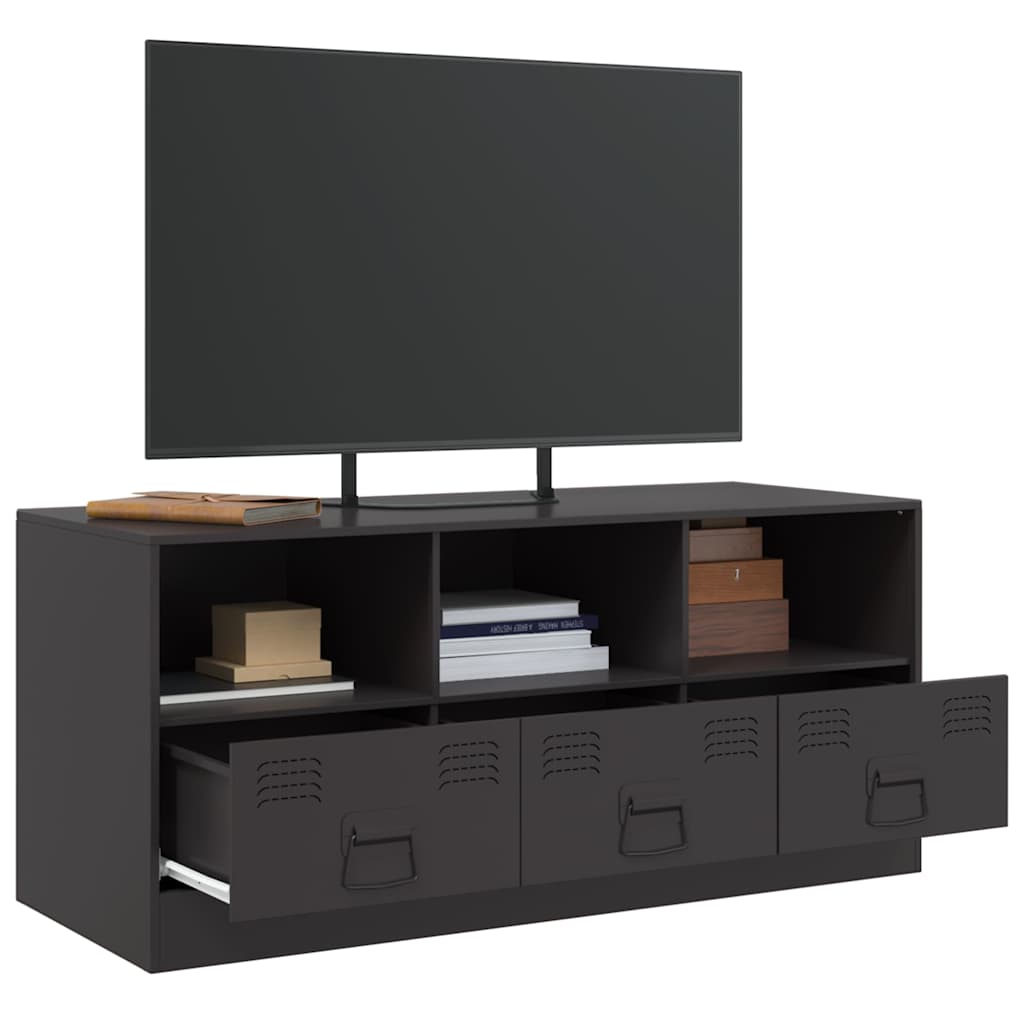 fekete acél TV-szekrény 99 x 39 x 44 cm
